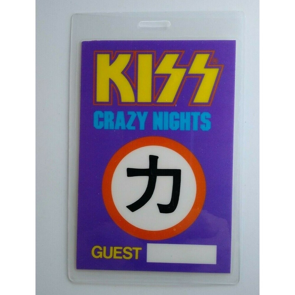 KISS Crazy Nights Backstage Pass Original Hard Rock Music Concert Guest 1987